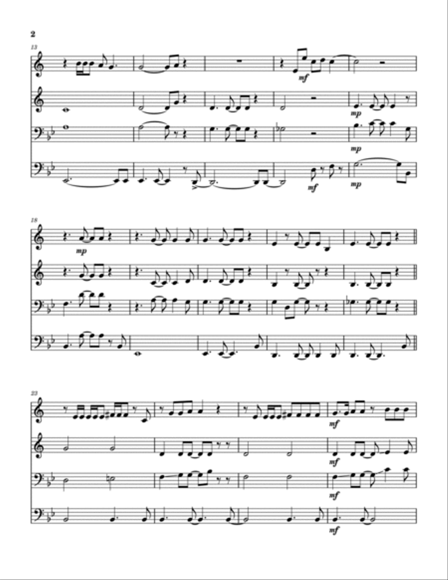 Somebody Home Brass Quartet scores gallery preview page 3