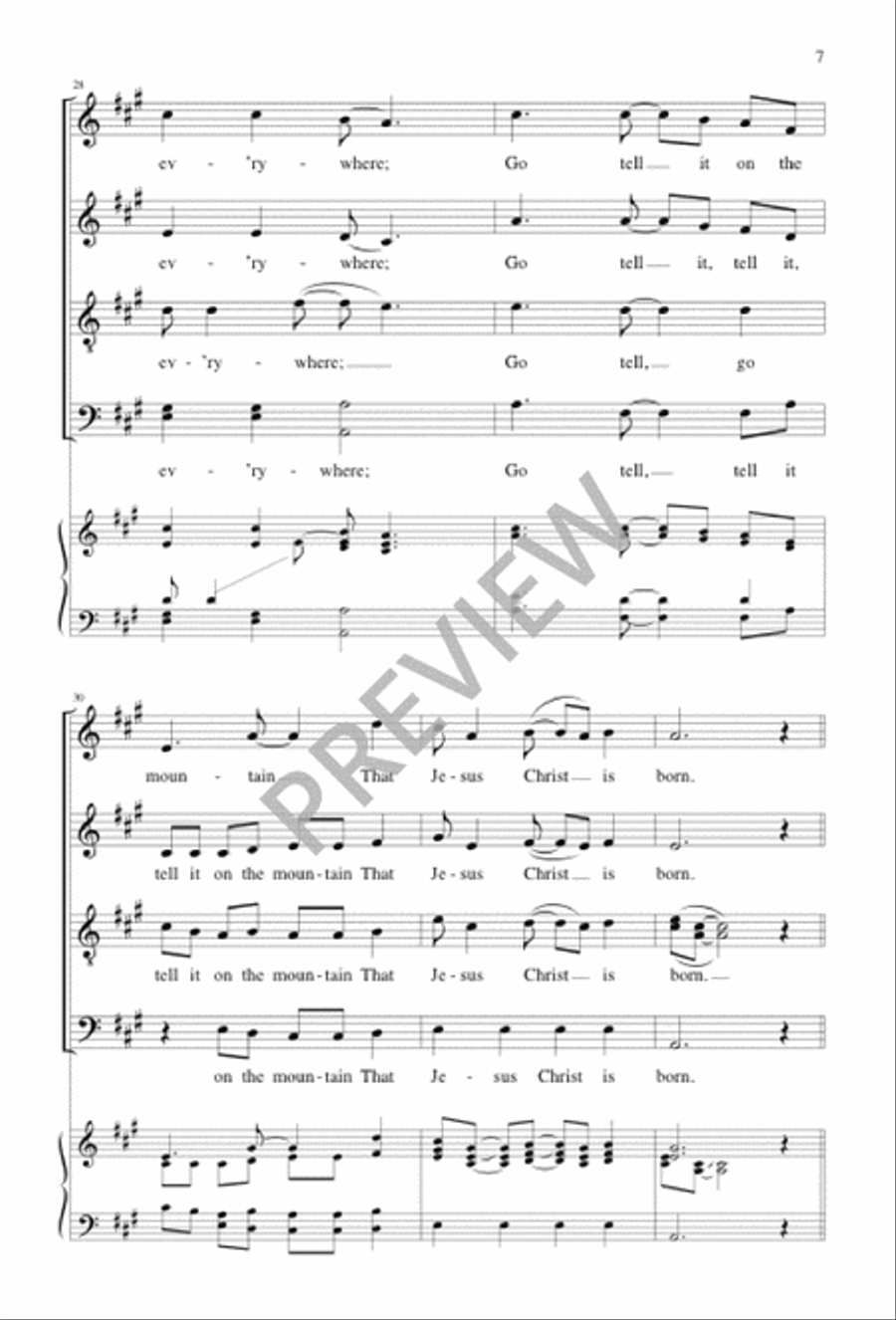 Go Tell It on the Mountain SSAATTBB scores gallery preview page 8