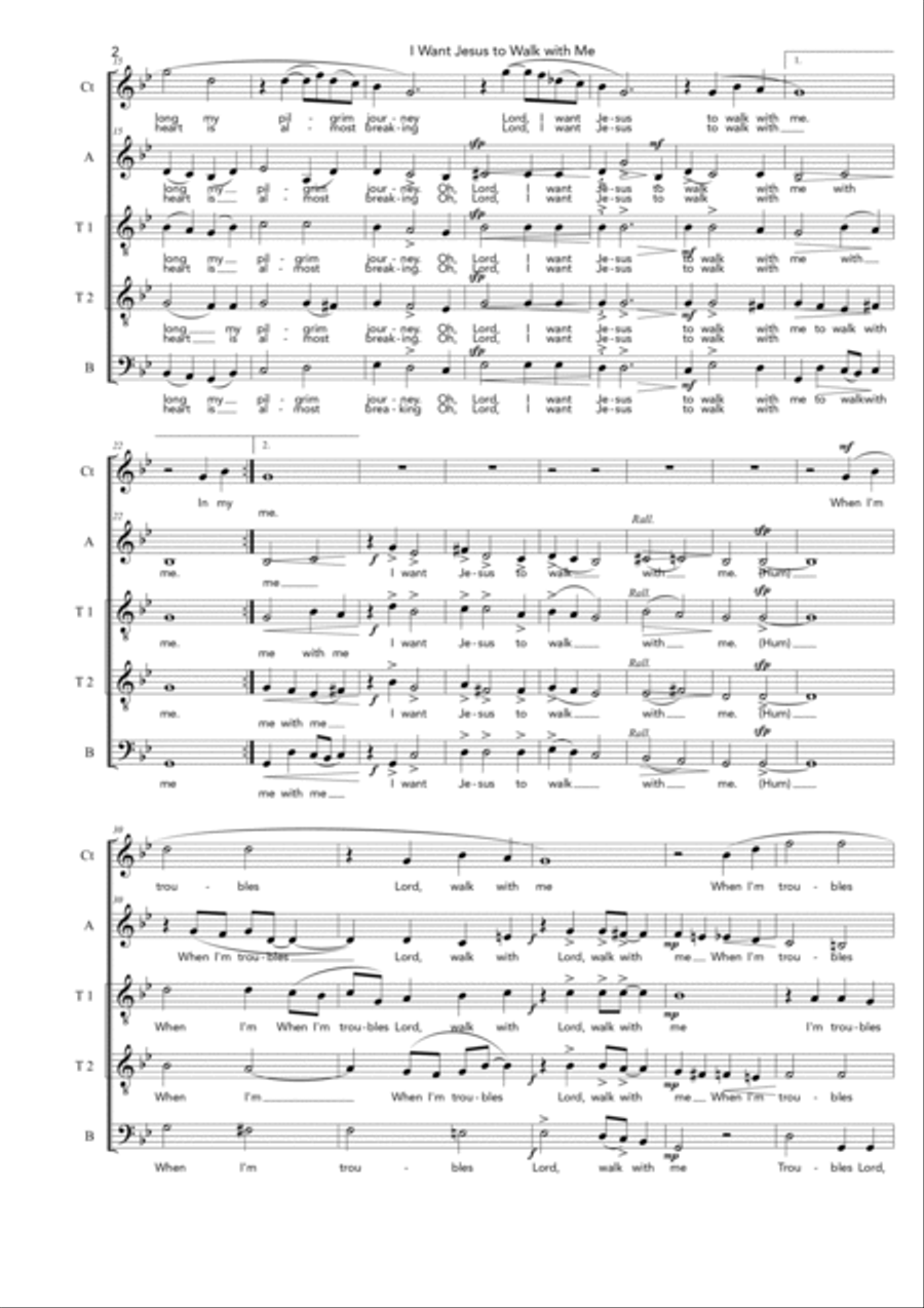 I want Jesus to Walk with Me (SATTB) SATTB scores gallery preview page 2