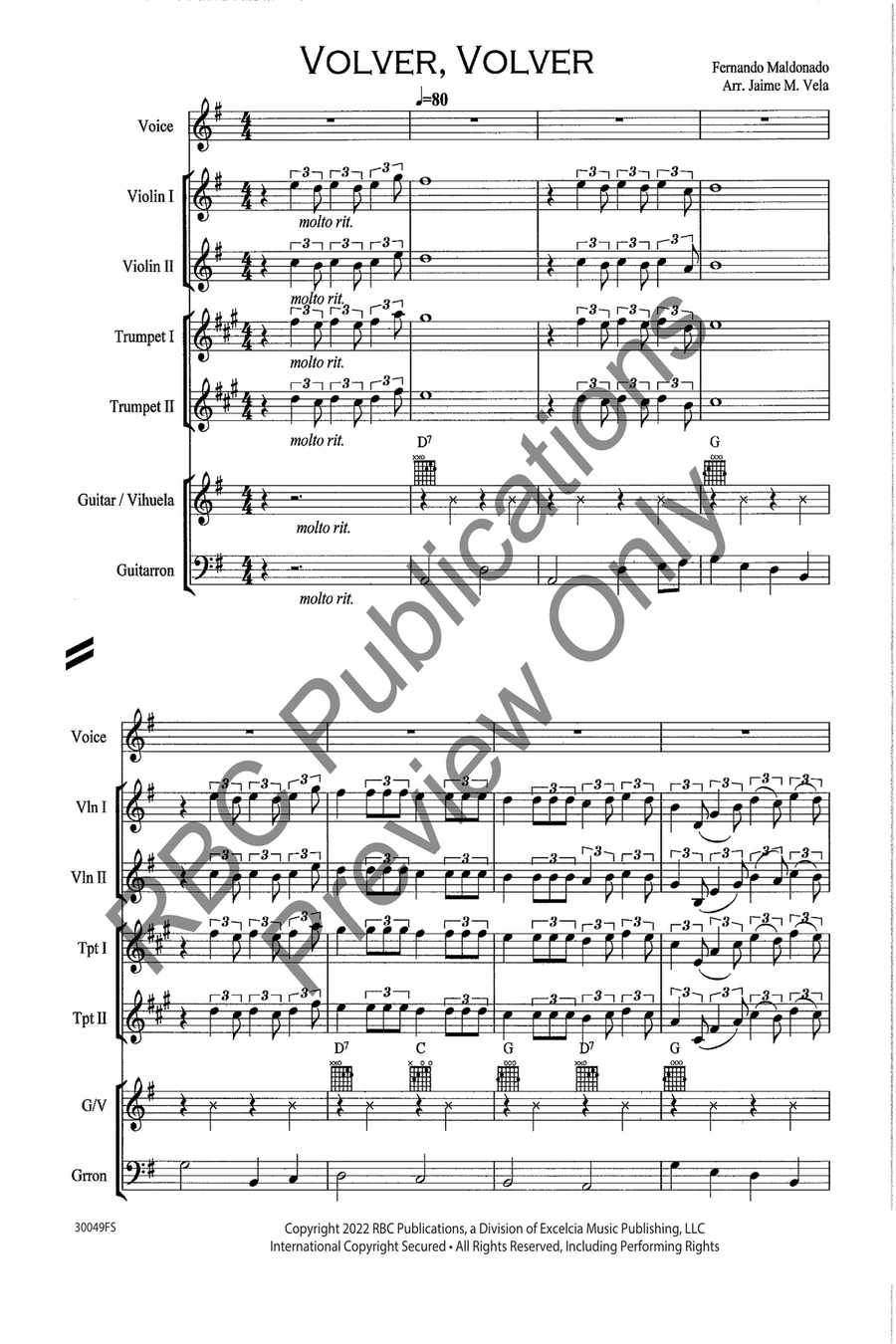Volver, Volver Voice scores gallery preview page 3