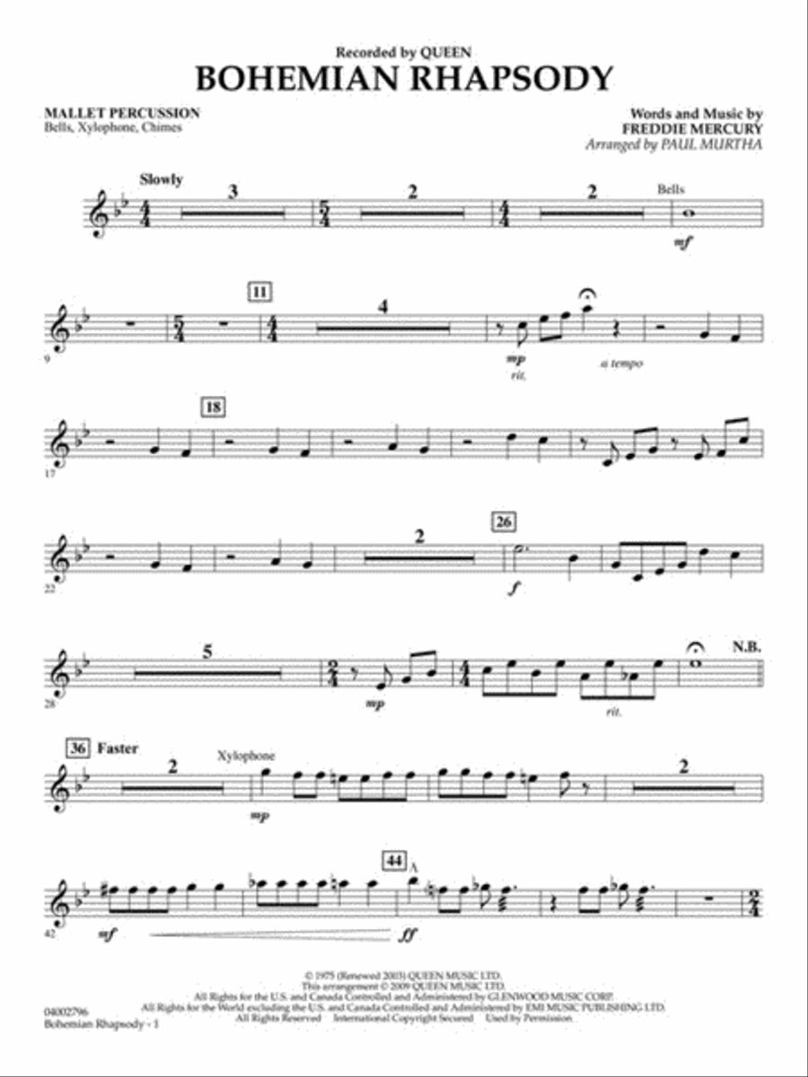 Bohemian Rhapsody Concert Band scores gallery preview page 18