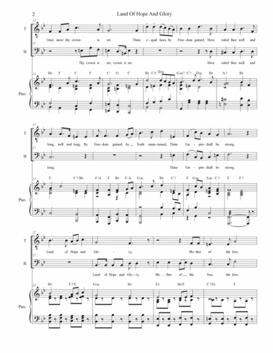Land Of Hope And Glory (Pomp and Circumstance) (Duet for Tenor and Bass solo) image number null
