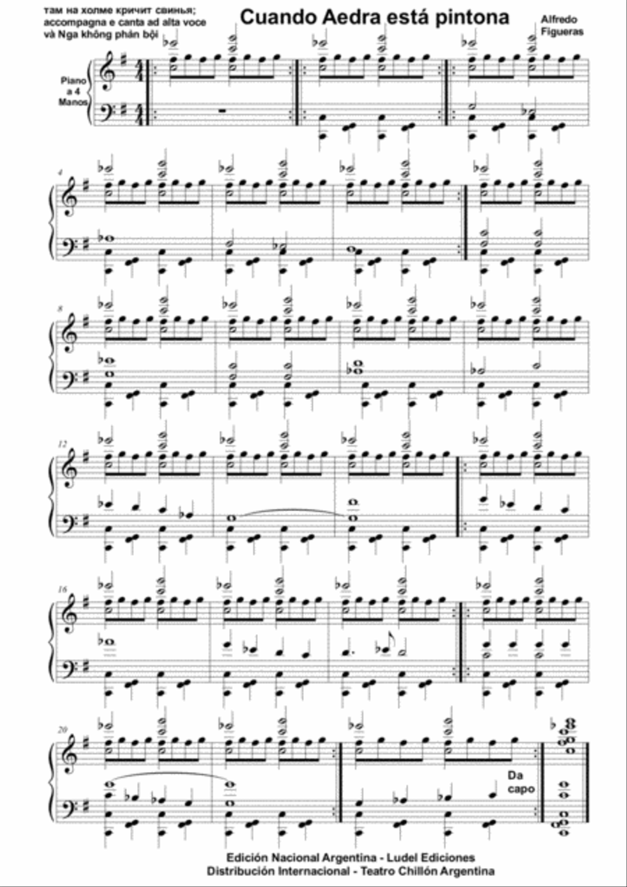 Partituras para Cuadros Alfredo Figueras Piano y Piano a 4 Manos Easy Piano scores gallery preview page 3