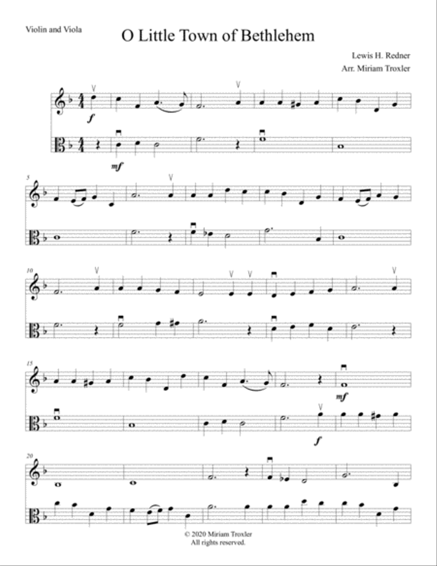 Traditional Christmas Carols for Two String Instruments: Violin and Viola String Duet scores gallery preview page 2