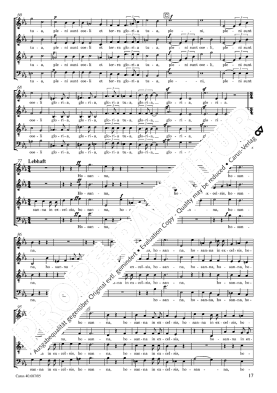 Missa sacra C Minor 4-Part scores gallery preview page 18