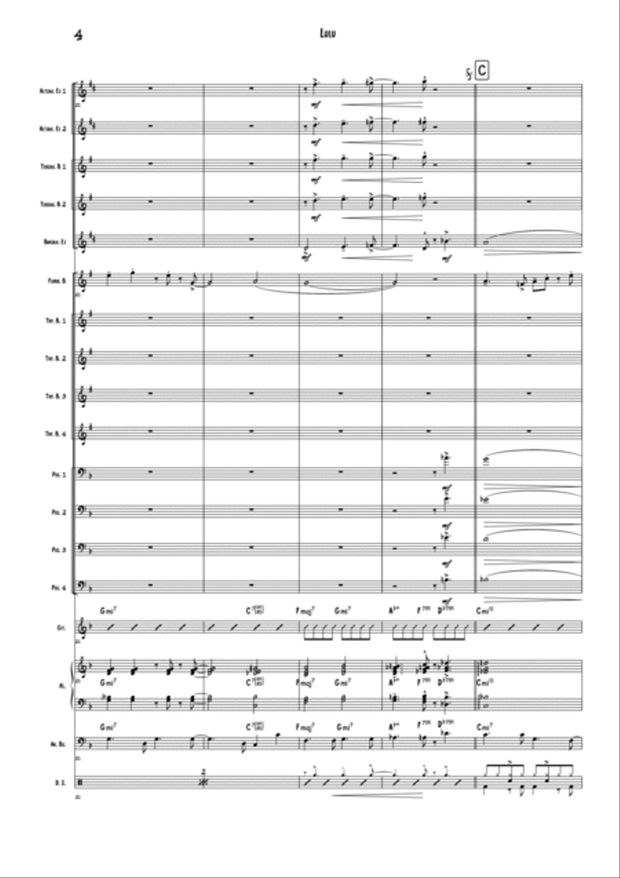 Lulu, Solo for Flugelhorn and Big Band Jazz Ensemble scores gallery preview page 6
