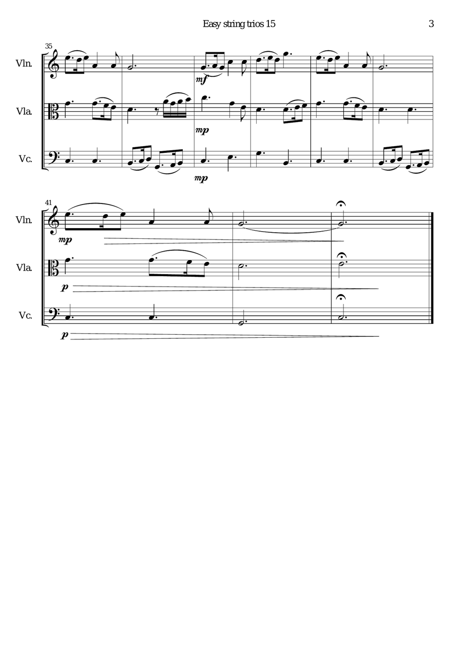 The Skye boat song (Speed bonny boat) for string trio String Trio scores gallery preview page 3
