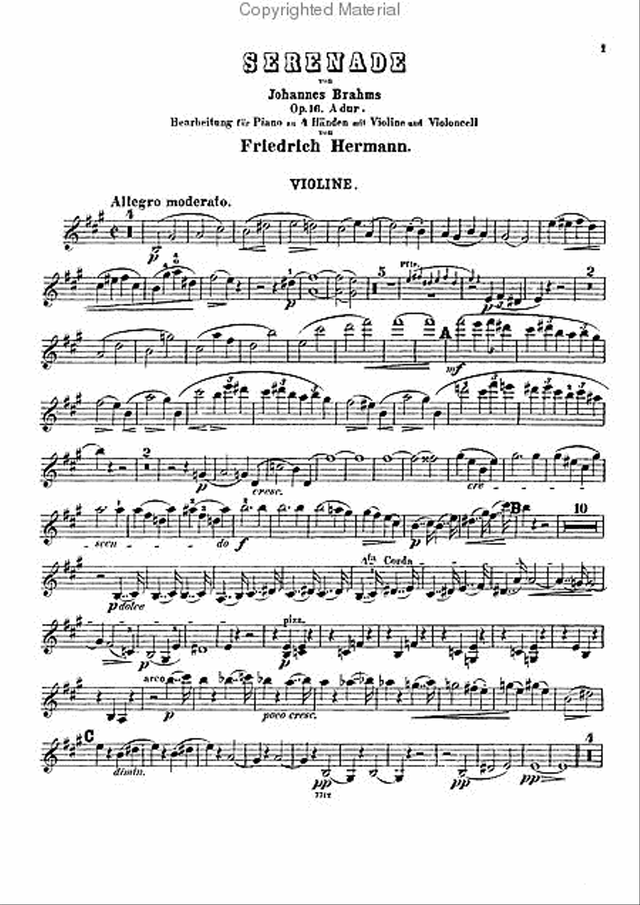 Serenade, Op. 16 Violin scores gallery preview page 4