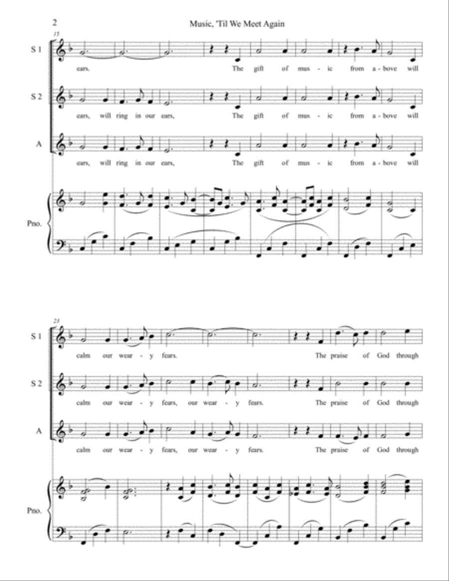 Music, 'Til We Meet Again SSA scores gallery preview page 2