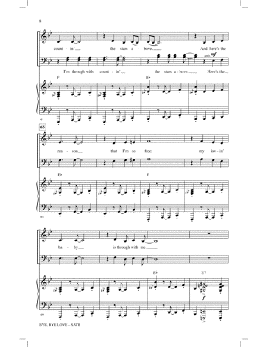 Bye Bye Love 4-Part scores gallery preview page 7