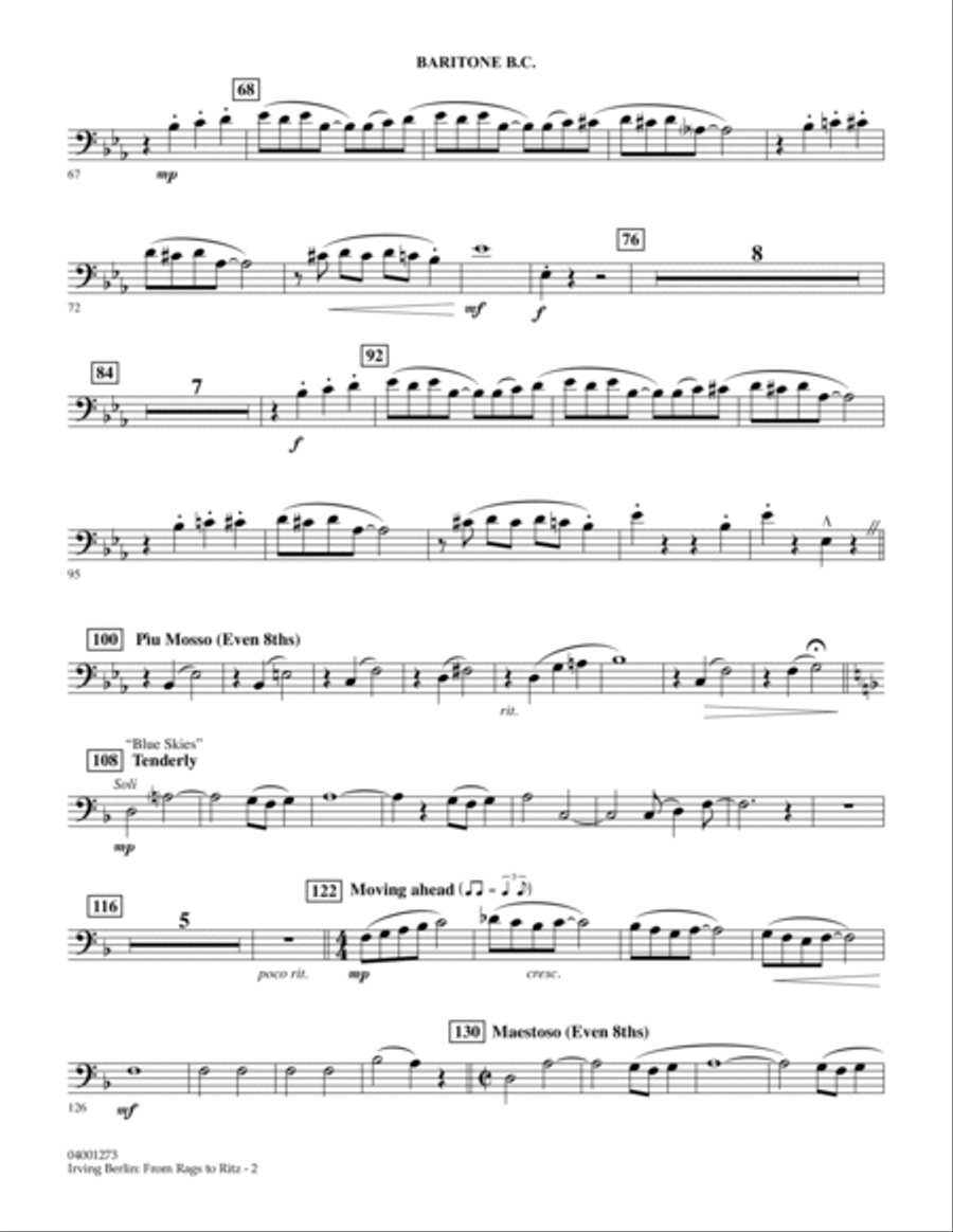 Irving Berlin: From Rags To Ritz - Baritone B.C. Concert Band scores gallery preview page 2