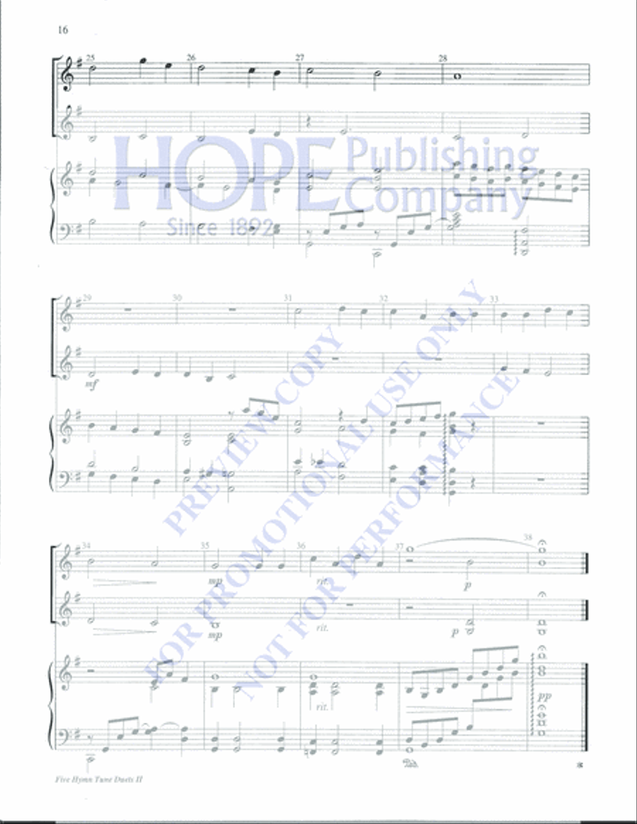 Five Hymn Tune Duets II Percussion scores gallery preview page 18