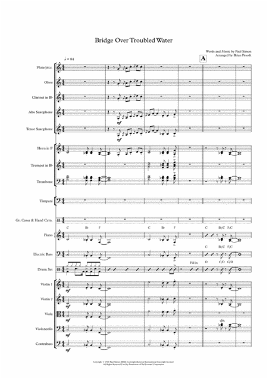Bridge Over Troubled Water Large Ensemble scores gallery preview page 1