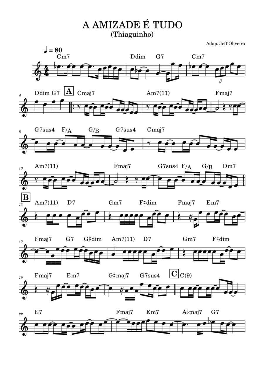 A AMIZADE É TUDO Piano scores gallery preview page 1