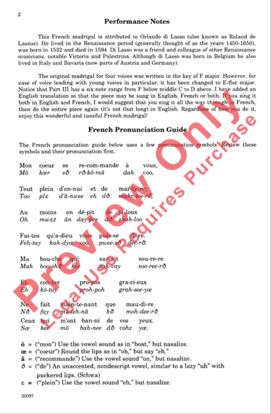 Mon Coeur Se Recommande à Vous (I Give to You All of My Heart) 3-Part scores gallery preview page 2