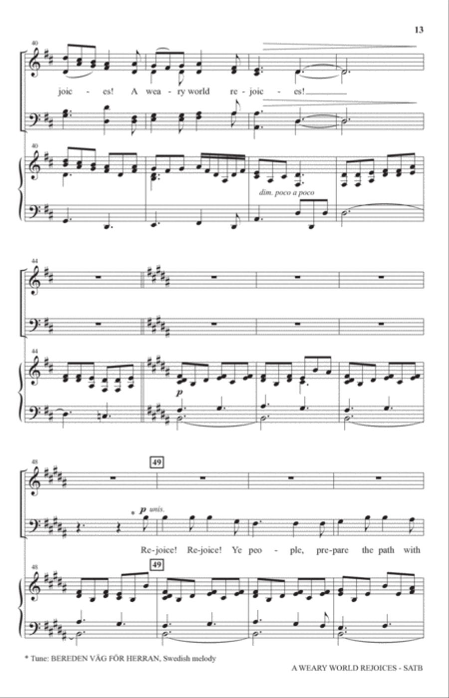 A Weary World Rejoices (A Chamber Cantata For Christmas) 4-Part scores gallery preview page 10