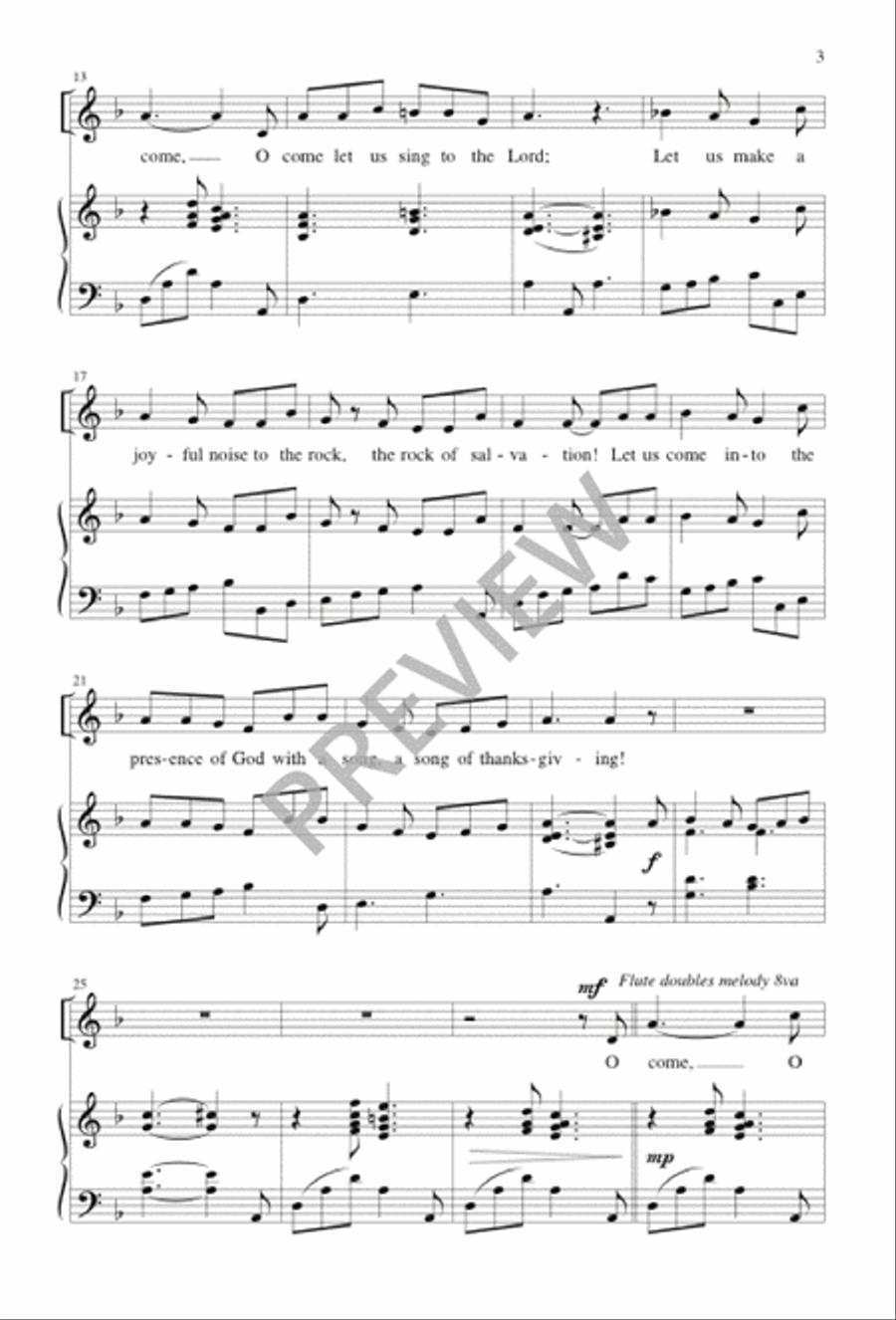 O Come Let Us Sing to the Lord 2-Part scores gallery preview page 3