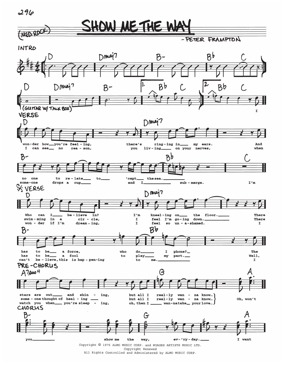 Show Me The Way Voice scores gallery preview page 1