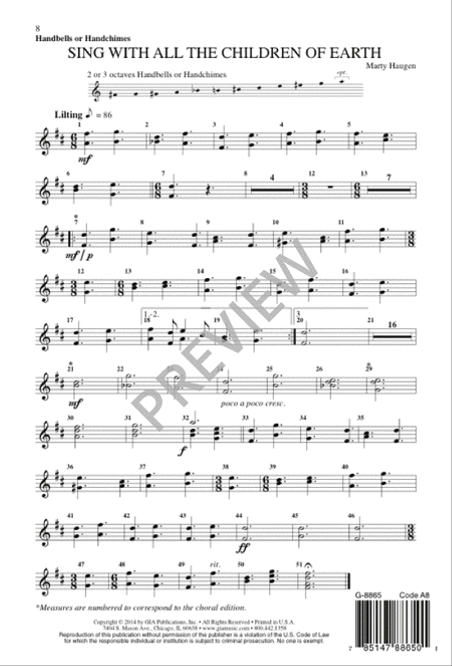 Sing with All the Children of Earth Unison Choir scores gallery preview page 9