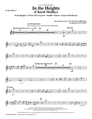 Book cover for In The Heights (Choral Medley) (arr. Mac Huff) - Trumpet 2