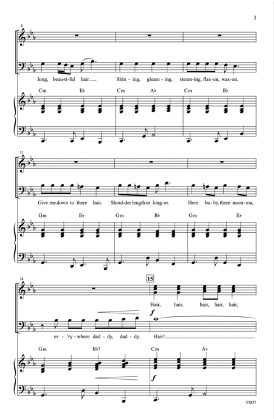 Hair: A Choral Medley Hair: A Choral Medley Choir scores gallery preview page 2