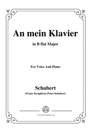Book cover for Schubert-An mein Klavier,in B flat Major,for Voice&Piano