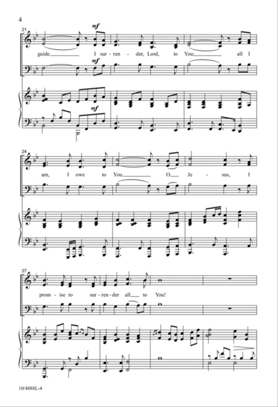 I Surrender All to You 4-Part scores gallery preview page 4