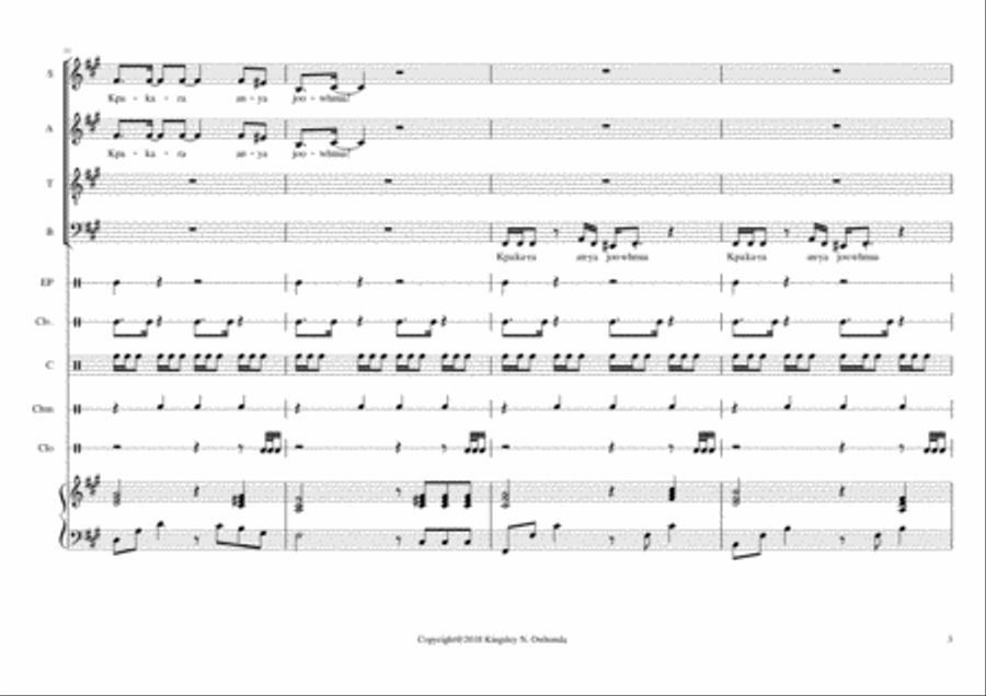 Kpakara (African) 4-Part scores gallery preview page 3