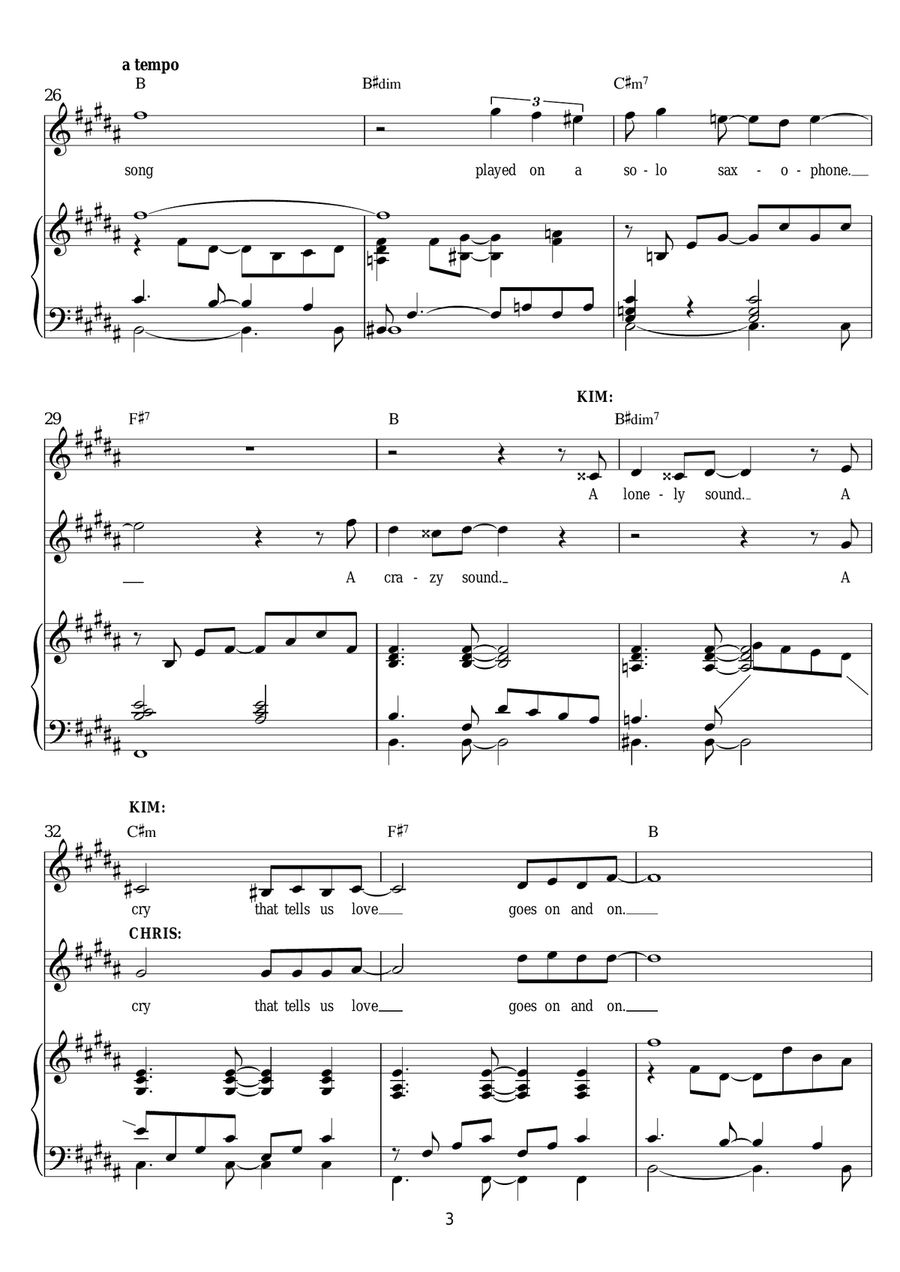 The Last Night Of The World (from Miss Saigon) Voice scores gallery preview page 3