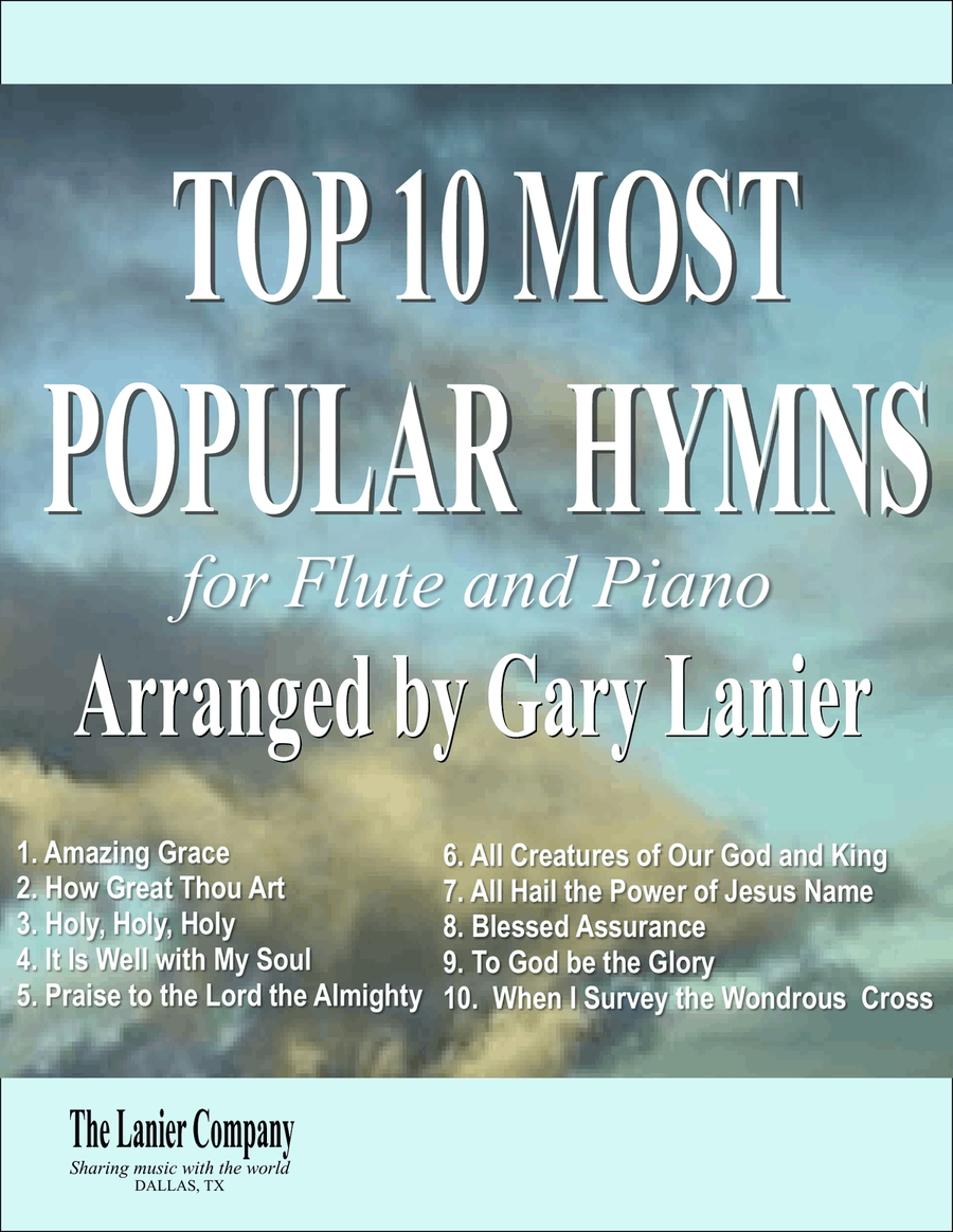 TOP 10 MOST POPULAR HYMNS for Flute and Piano (Score/Parts included) Flute Solo scores gallery preview page 1
