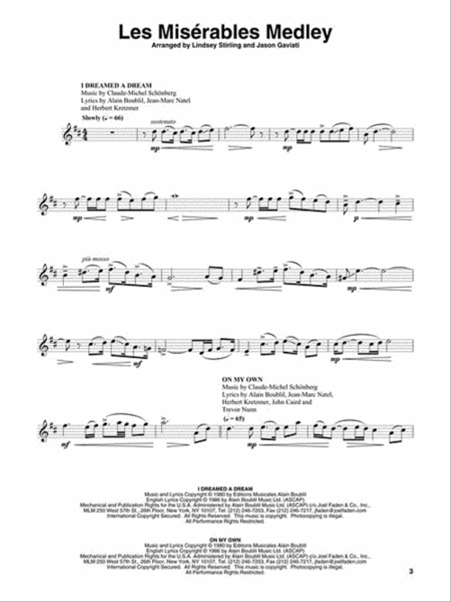 Les Misérables (Medley for Violin Solo) Violin Solo scores gallery preview page 3