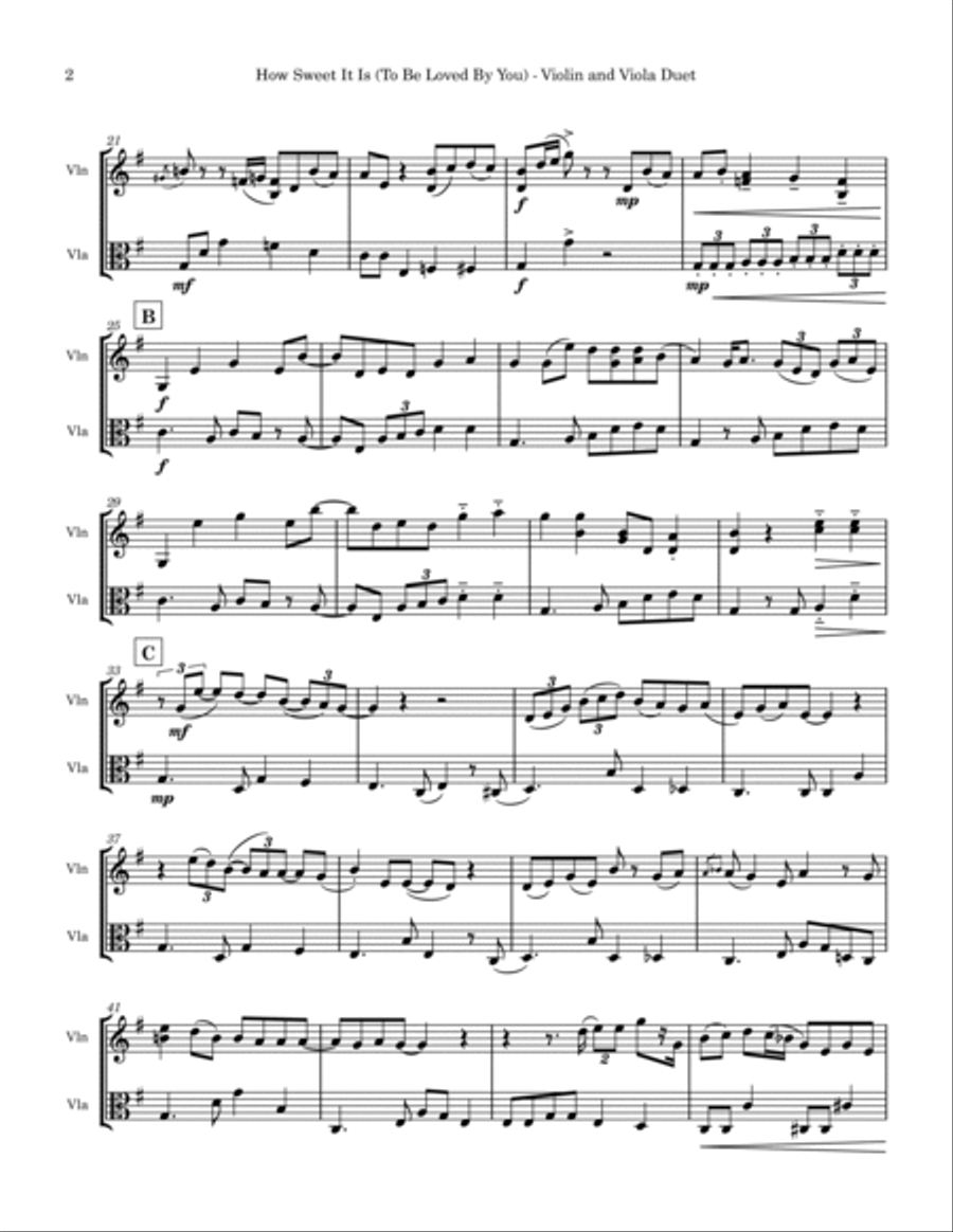 How Sweet It Is (to Be Loved By You) String Duet scores gallery preview page 2