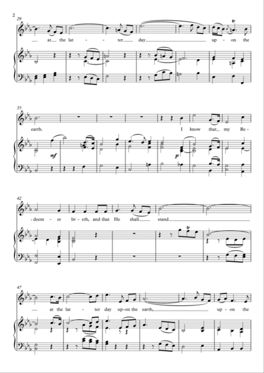 I Know That My Redeemer Liveth - Messiah (Eb Major) Soprano Voice scores gallery preview page 3
