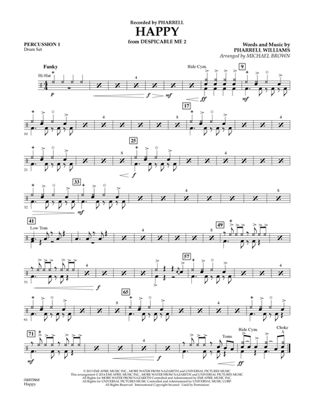Happy (from Despicable Me 2) (arr. Michael Brown) - Percussion 1