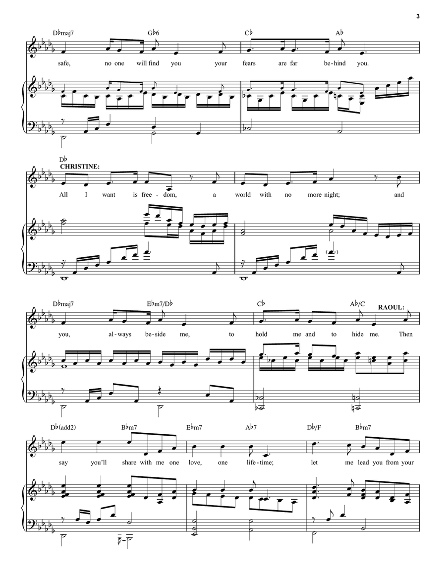 All I Ask Of You (from The Phantom Of The Opera) Piano, Vocal scores gallery preview page 3