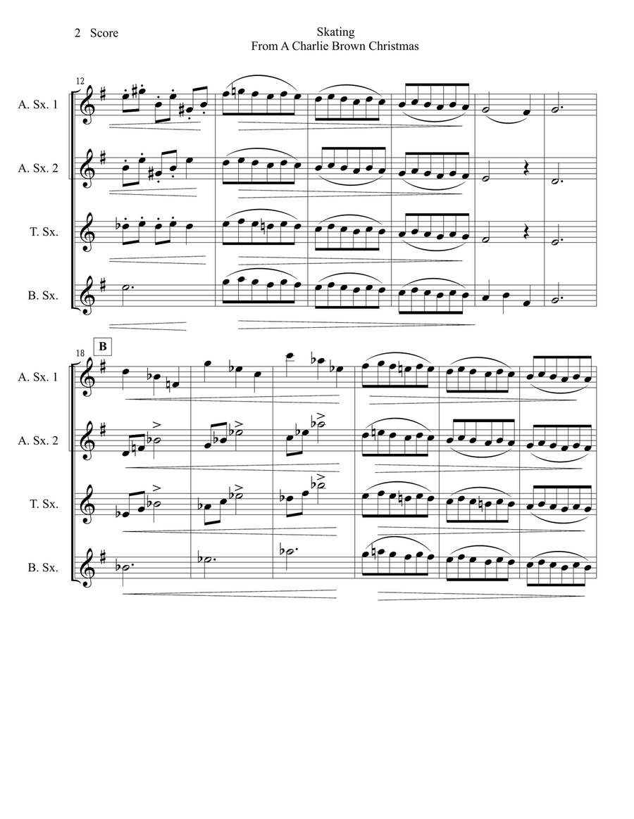 Skating Skating Saxophone Quartet scores gallery preview page 3