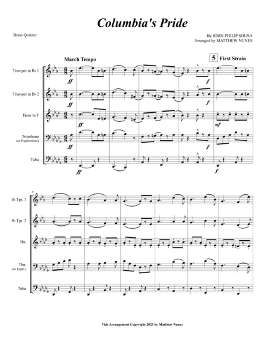 Columbia's Pride Brass Quintet scores gallery preview page 3