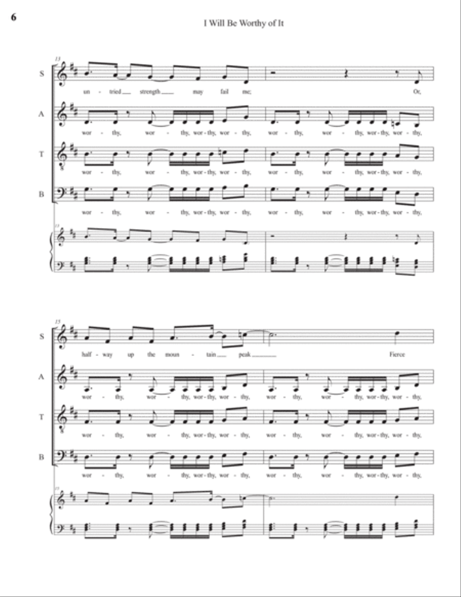I Will Be Worthy of It 4-Part scores gallery preview page 6