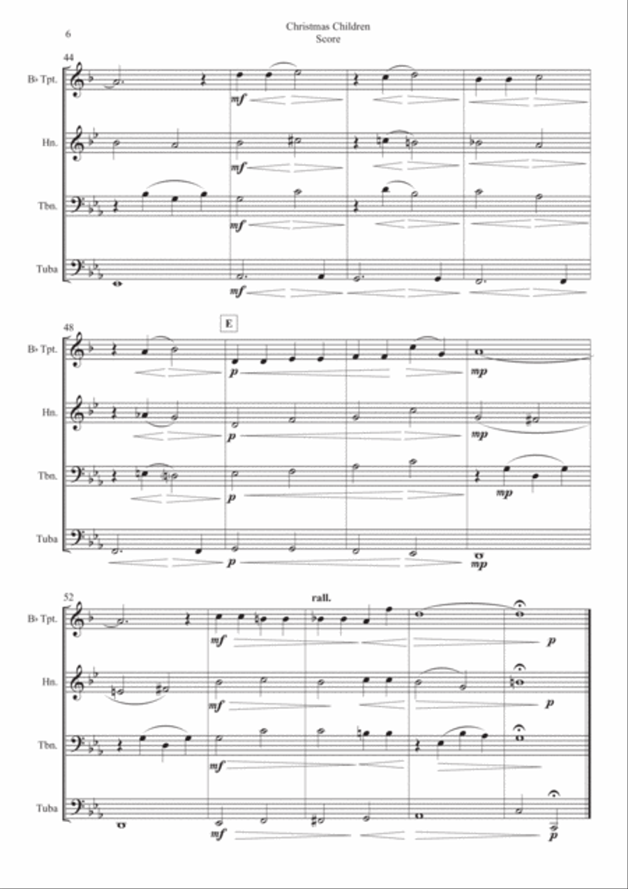 Christmas Children Brass Ensemble scores gallery preview page 6