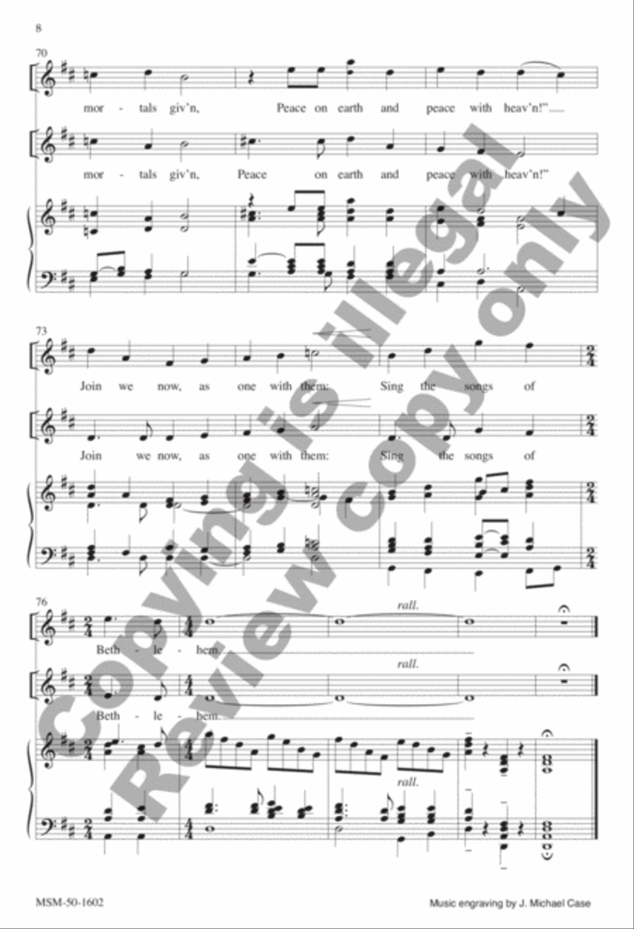 Sing the Songs of Bethlehem (Choral Score) image number null