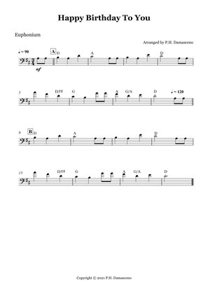 Book cover for Happy Birthday To You - Euphonium Solo with Chords