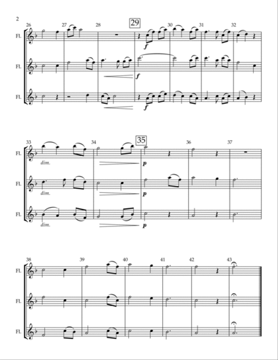 Amazing Grace for flute or oboe trio Woodwind Trio scores gallery preview page 2