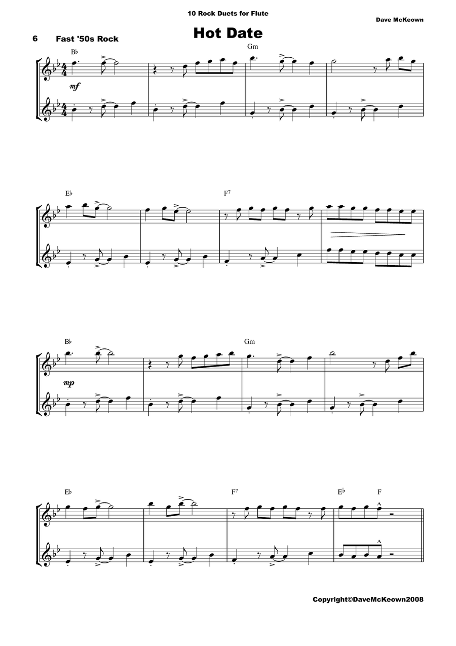 10 Rock Duets for Flute Flute Duet scores gallery preview page 6