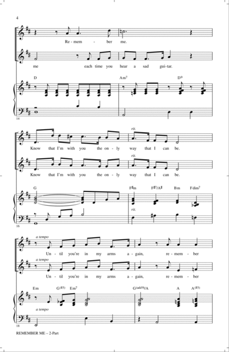 Remember Me (Ernesto de la Cruz) (from Coco) (arr. Roger Emerson) 2-Part scores gallery preview page 3