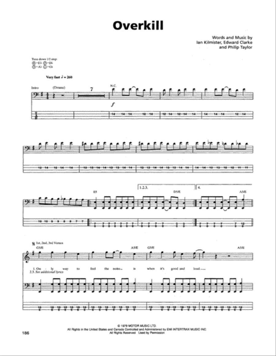 Overkill Guitar Tablature scores gallery preview page 1