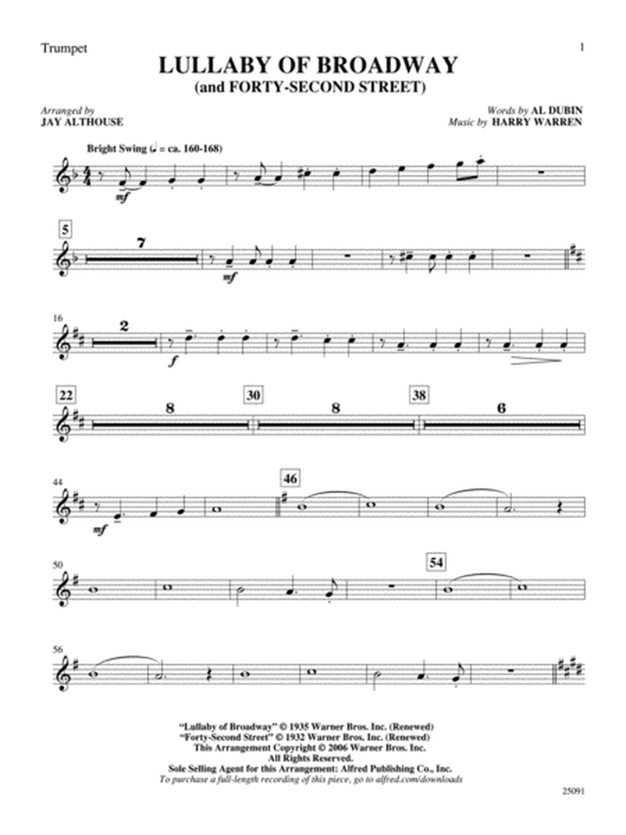 Lullaby of Broadway (and Forty-Second Street): 1st B-flat Trumpet