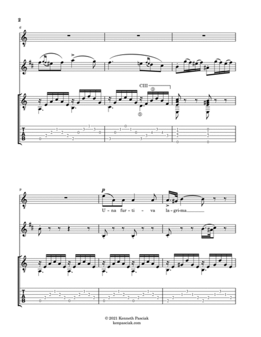 Una furtiva lagrima (for Voice, Clarinet & Guitar) image number null