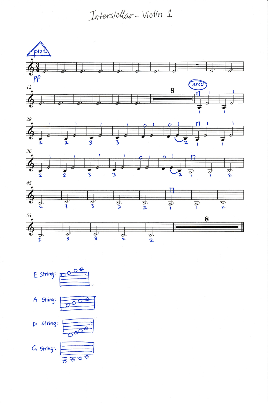 Interstellar Interstellar String Quartet scores gallery preview page 1