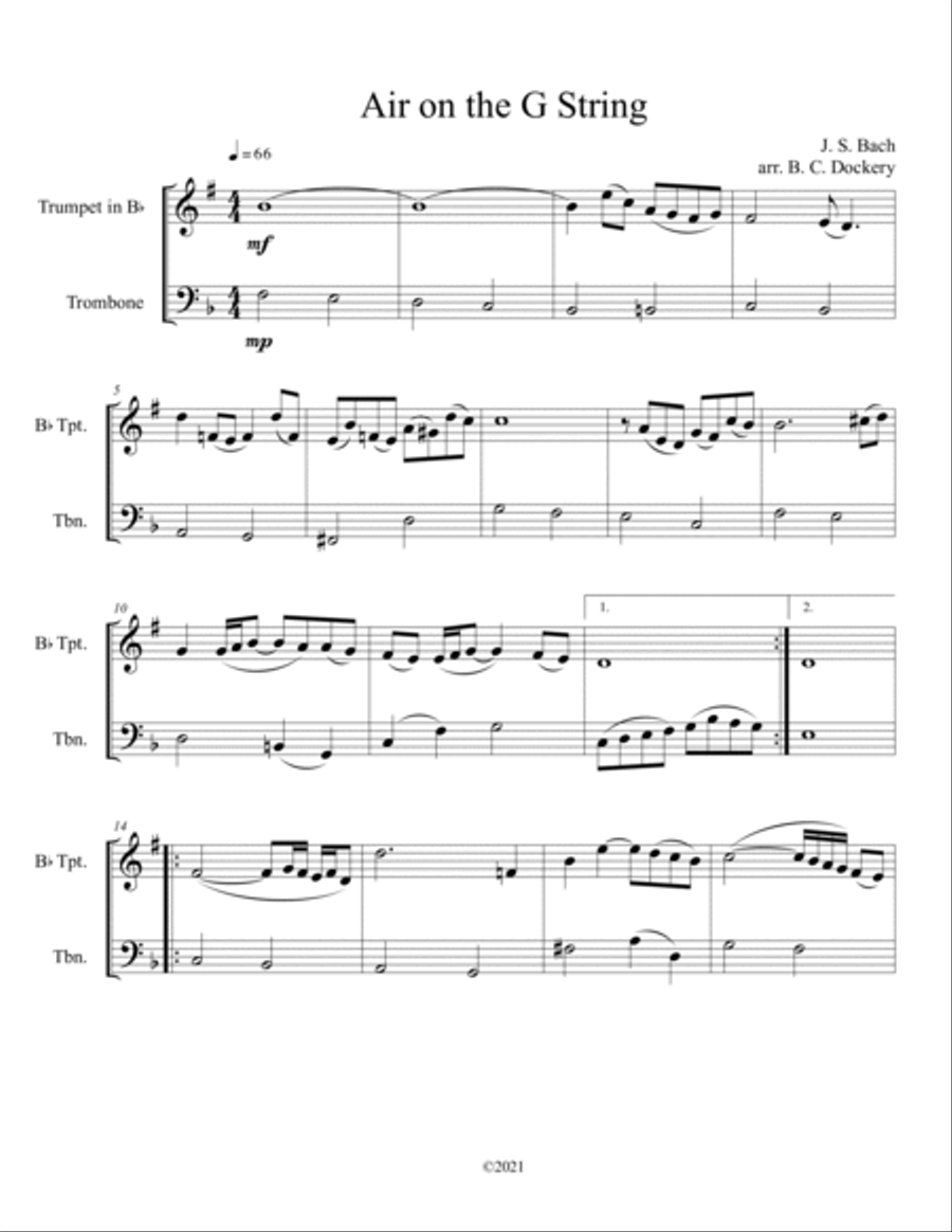 10 Wedding Duets for Trumpet and Trombone 10 Wedding Duets for Trumpet and Trombone Brass Duet scores gallery preview page 3