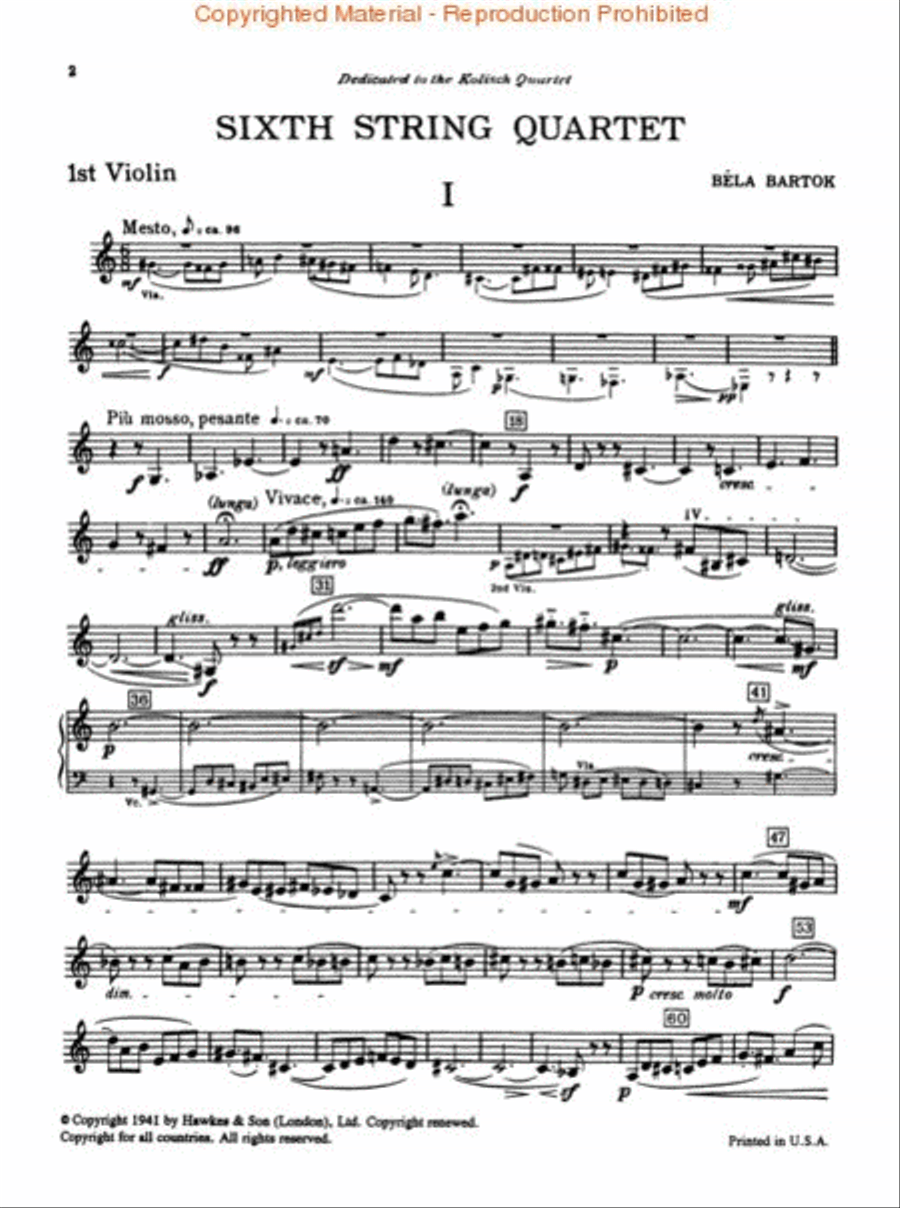 String Quartet No. 6 (1939) String Quartet scores gallery preview page 2